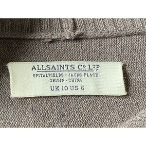 AllSaints Brown Cowl Neck Belted Knit Cardigan Long Sleeve‎ Women's US 6 UK 10